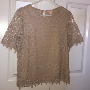 Cream lace-like top